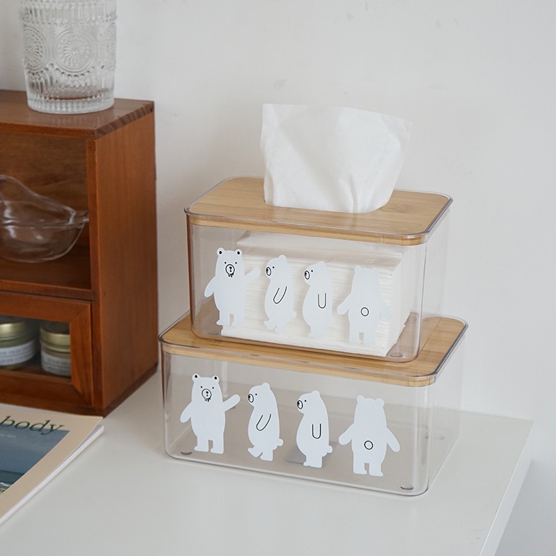 Creative Transparent Bear Tissue Box Decoration Tissue Holder Storage ...