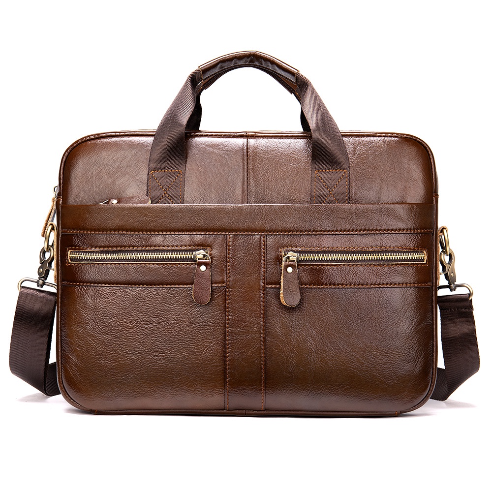Ready Stock Genuine Leather Men's Bag Briefcase 14-Inch Computer 15.6 ...