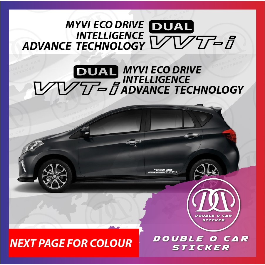 MYVI DUAL VVTI ENGINE SIDE SKIRT STICKER KI00037 | Shopee Singapore