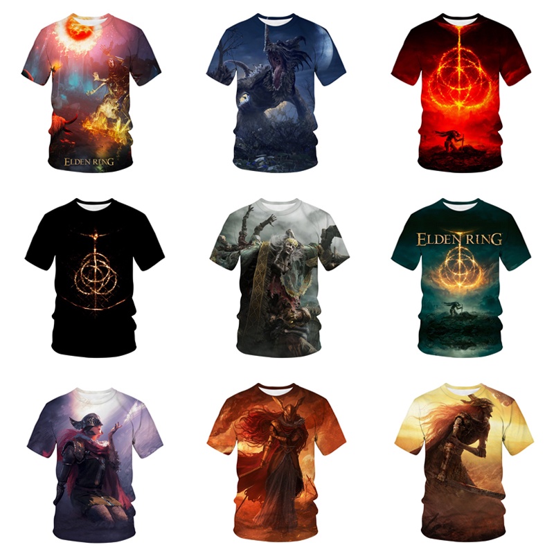 New Elden Ring 3D Print T-Shirts RPG Game Streetwear Men Women Fashion Oversized O-Neck T Shirt Harajuku Tees Tops Kids Clothing