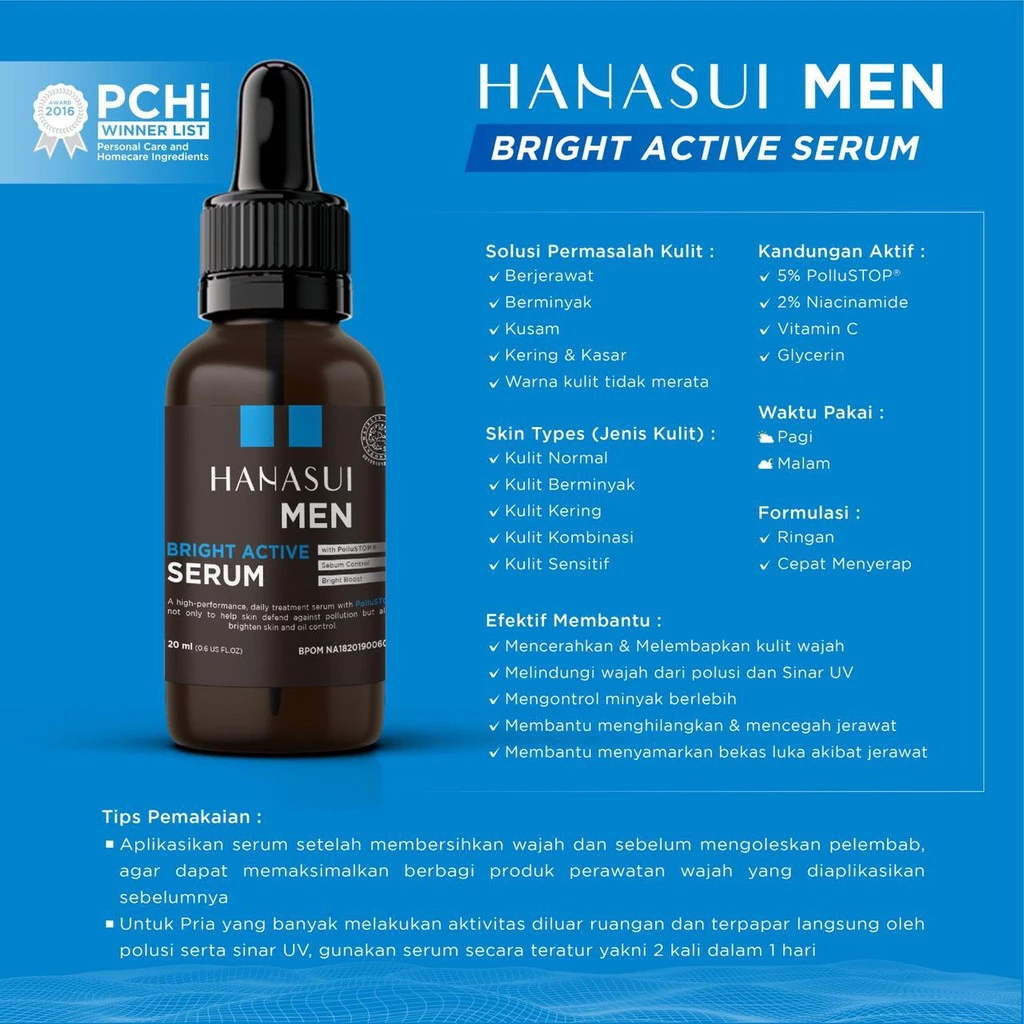 Hanasui Men Bright Active Serum - Gambar 2