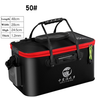 Ready Stock] Folding Thicken Fishing Bucket Live Fish Bag Oxygen Pump  Outdoor Sports Fishing Tackle Box Fishbox Storage Bag Equipment