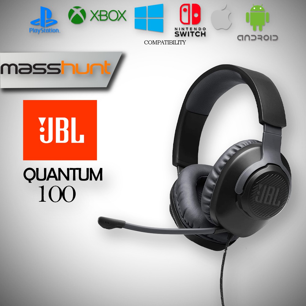 JBL Quantum 100 Gaming Headset with Detachable Microphone Shopee