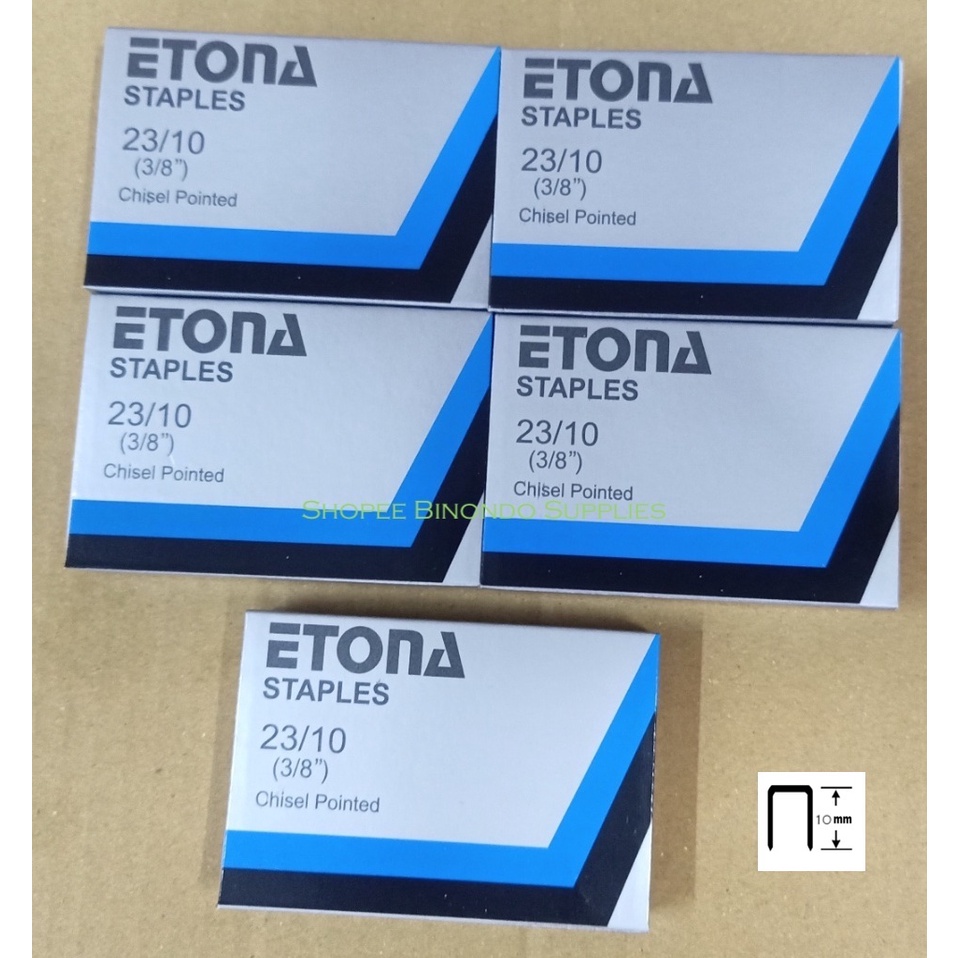 Etona Heavy Duty Staple Wire 23/10 10mm (1000 pieces X 5 box) Shopee Singapore