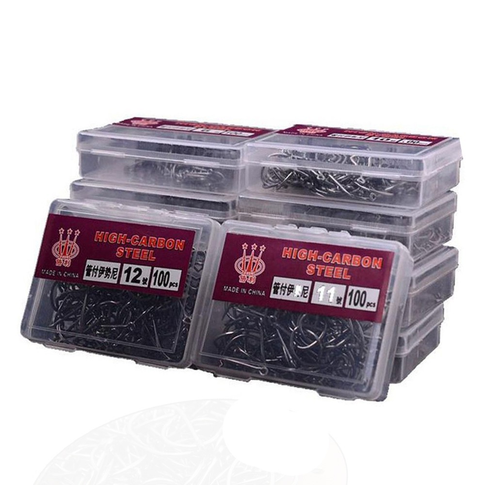 100PCS/SET Carbon Steel Fish Bait Fishing Hooks Durable Head Fishing tackle Shopee Singapore