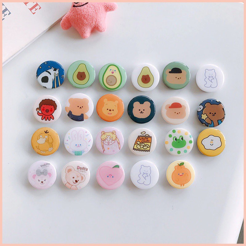 Creative Cartoon Bracket Plain Color Grip Griptok Circle Phone Holder