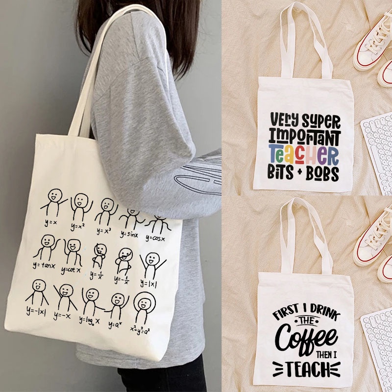 CafePress Natural Canvas Tote Bag - Reusable Teacher Supplies & Shopping Bag (2 Sizes) - View #7