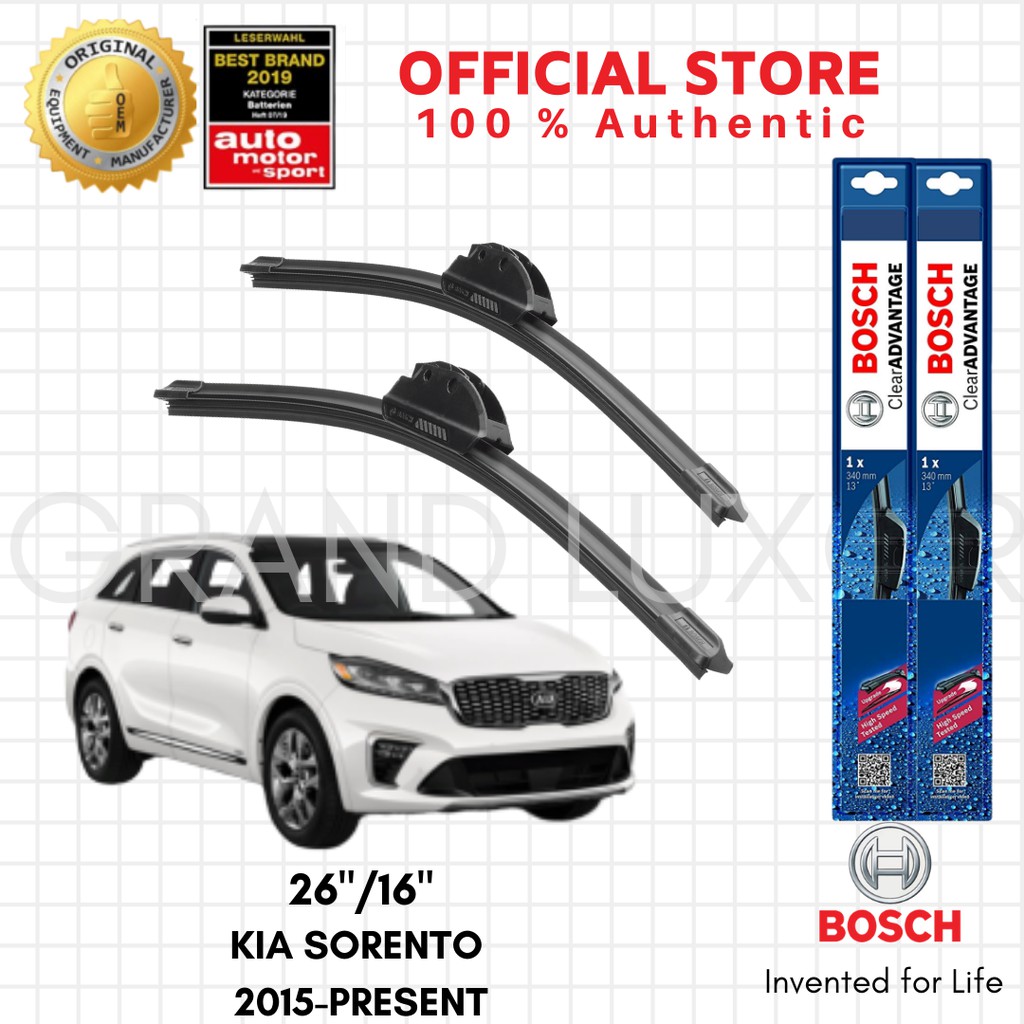 Bosch Clear Advantage Wiper Blade Set for Kia Sorento (Um) 2015Present (26 /16 ) Shopee Singapore