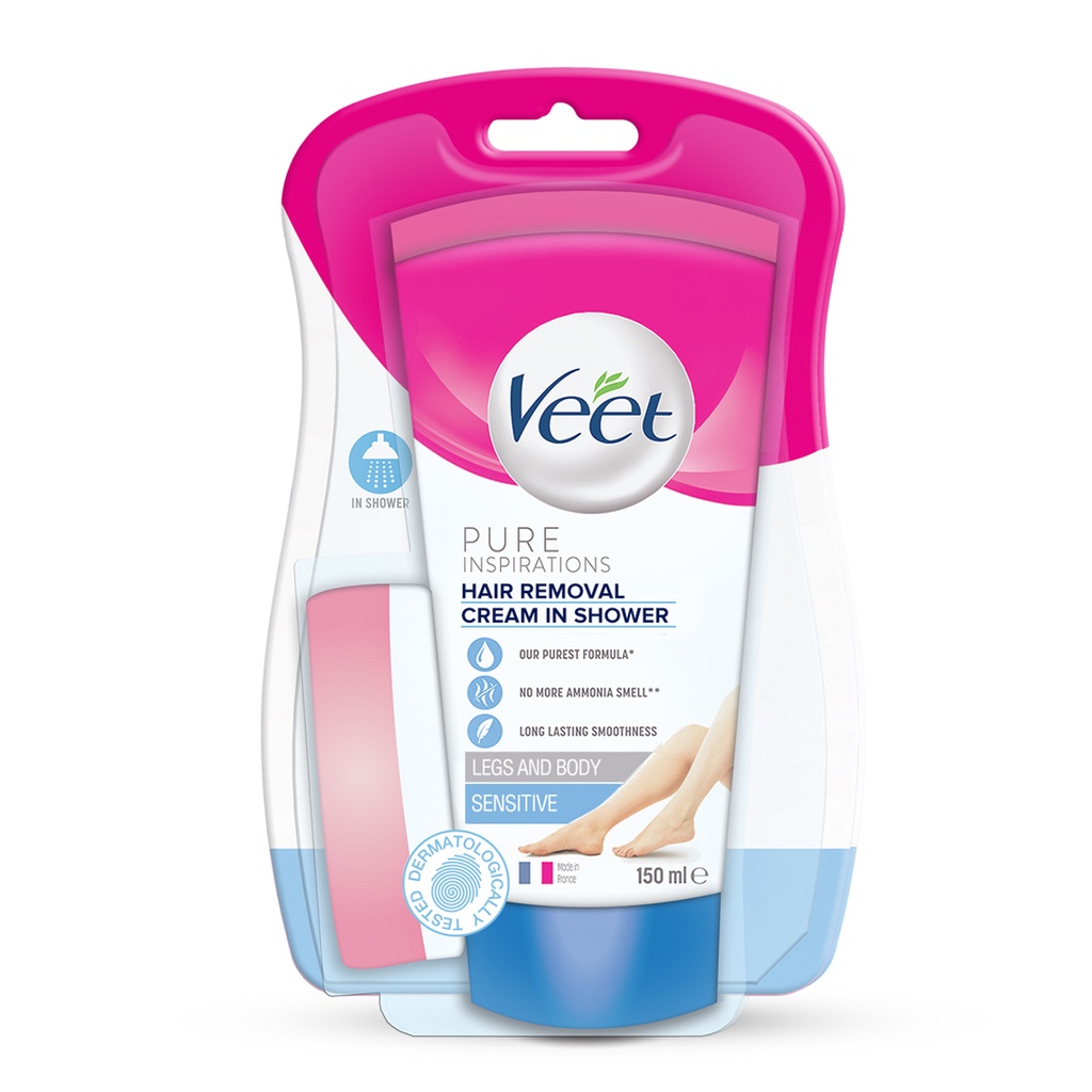 Veet Inshower Hair Removal Cream Sensitive Skin 150G Shopee Singapore