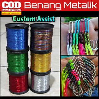 Metallic Thread Custom Assist Hook Fishing Rod Wrapping