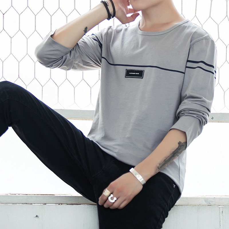 Long-sleeved Men's T-shirt Trendy Korean Bottoming Shirt All-match Top Men's Clothing
