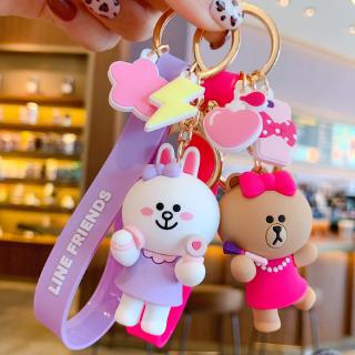 Cute Brown Bear Cony Key Chain Couple Key Ring Bag Pendant Car