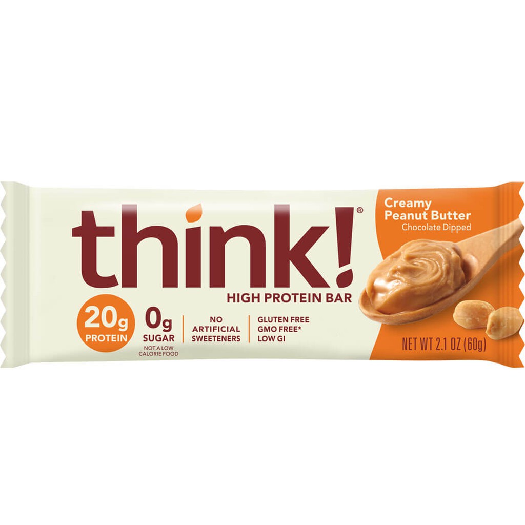 Think Thin - High Protein Bar, Creamy Peanut Butter (3 x 60g) | Shopee ...