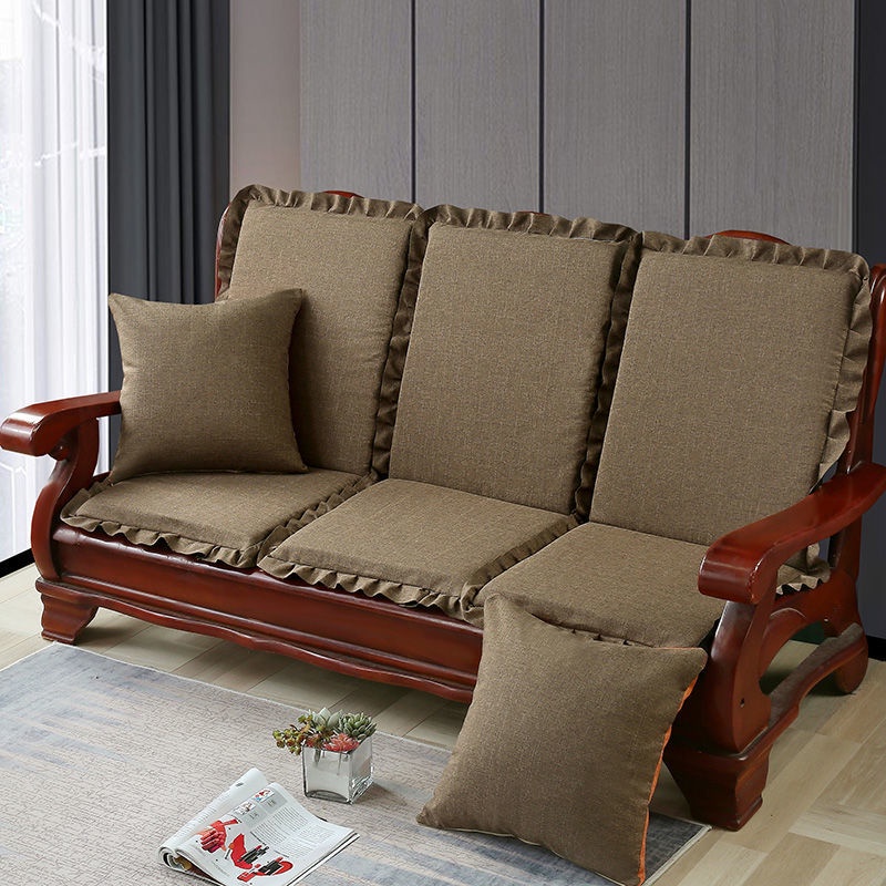 Solid Wood Sofa Cushion with Backrest Rosewood Single NonSlip