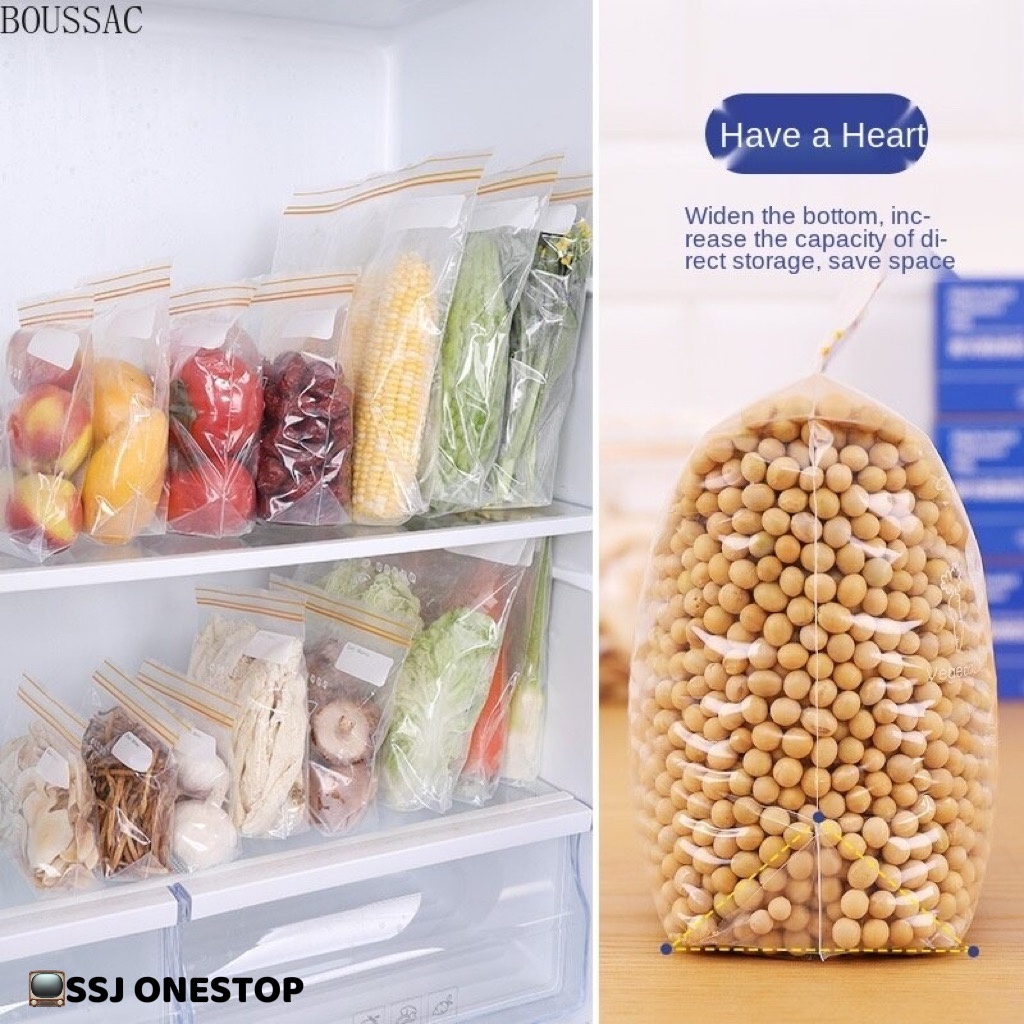 Double Zip Bag Plastic Resealable Food Storage Zip Lock Freezer Save ...