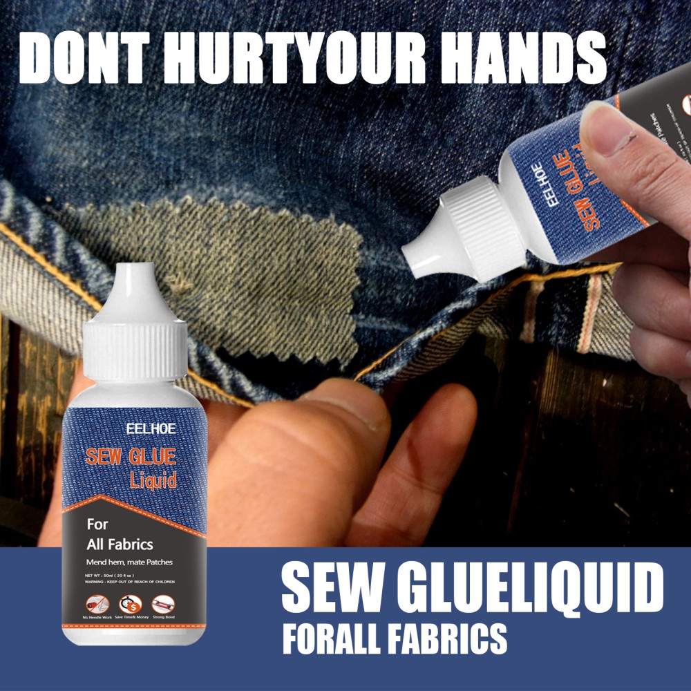 Sew Liquid Glue Fix Quick Curing for All Fabrics Clothing Leather Denim ...