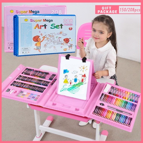 SG EmmAmy®Kids 208pcs/150pcs Art Set Drawing Marker Painting Color Pen Crayon Pastel Set