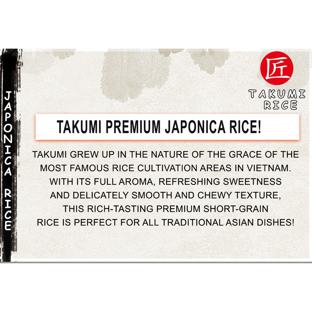 [Takumi] Japonica Premium Short Grain Rice (5KG) | Shopee Singapore
