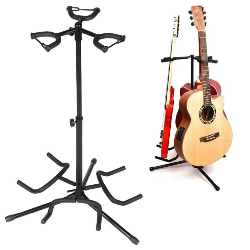 Guitar and bass stand triple guitar and bass stand 3 stands | Shopee ...