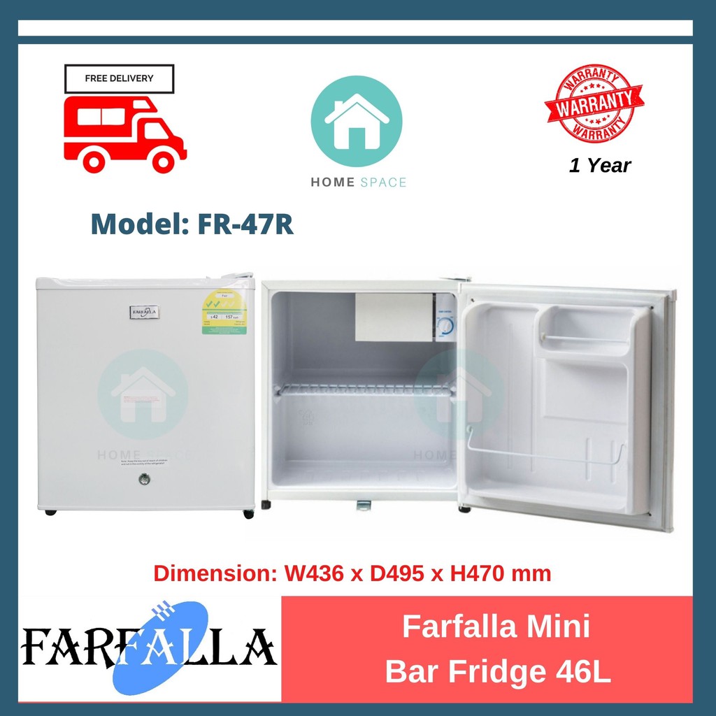 Farfalla Mini Bar Fridge 46L FR 47R Free Delivery Shopee Singapore
