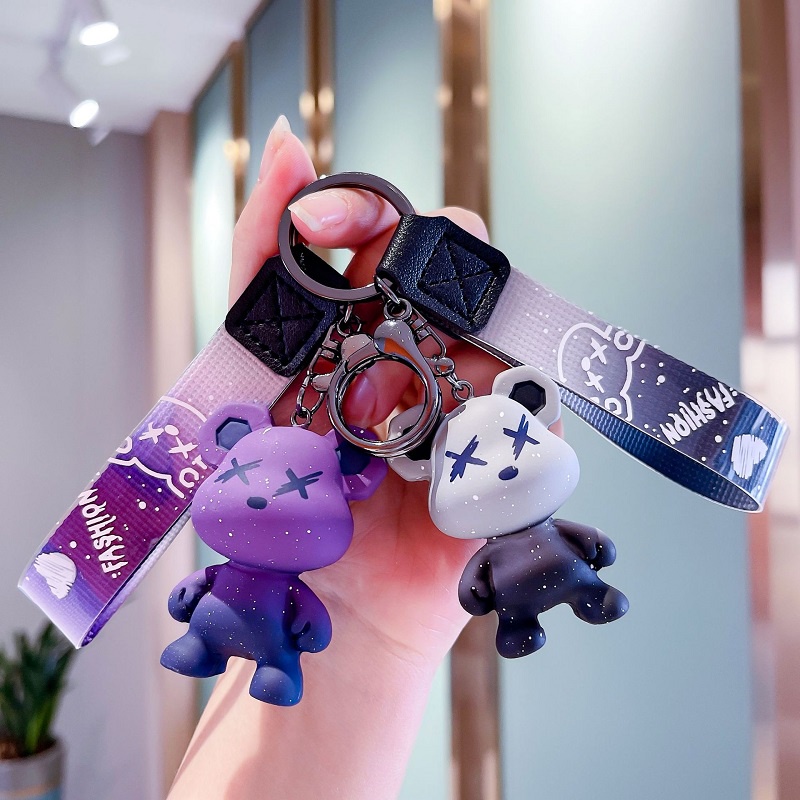 5 Styles Gradient Bear Couple Keychain Cute Ornament Backpack Jewelry ...