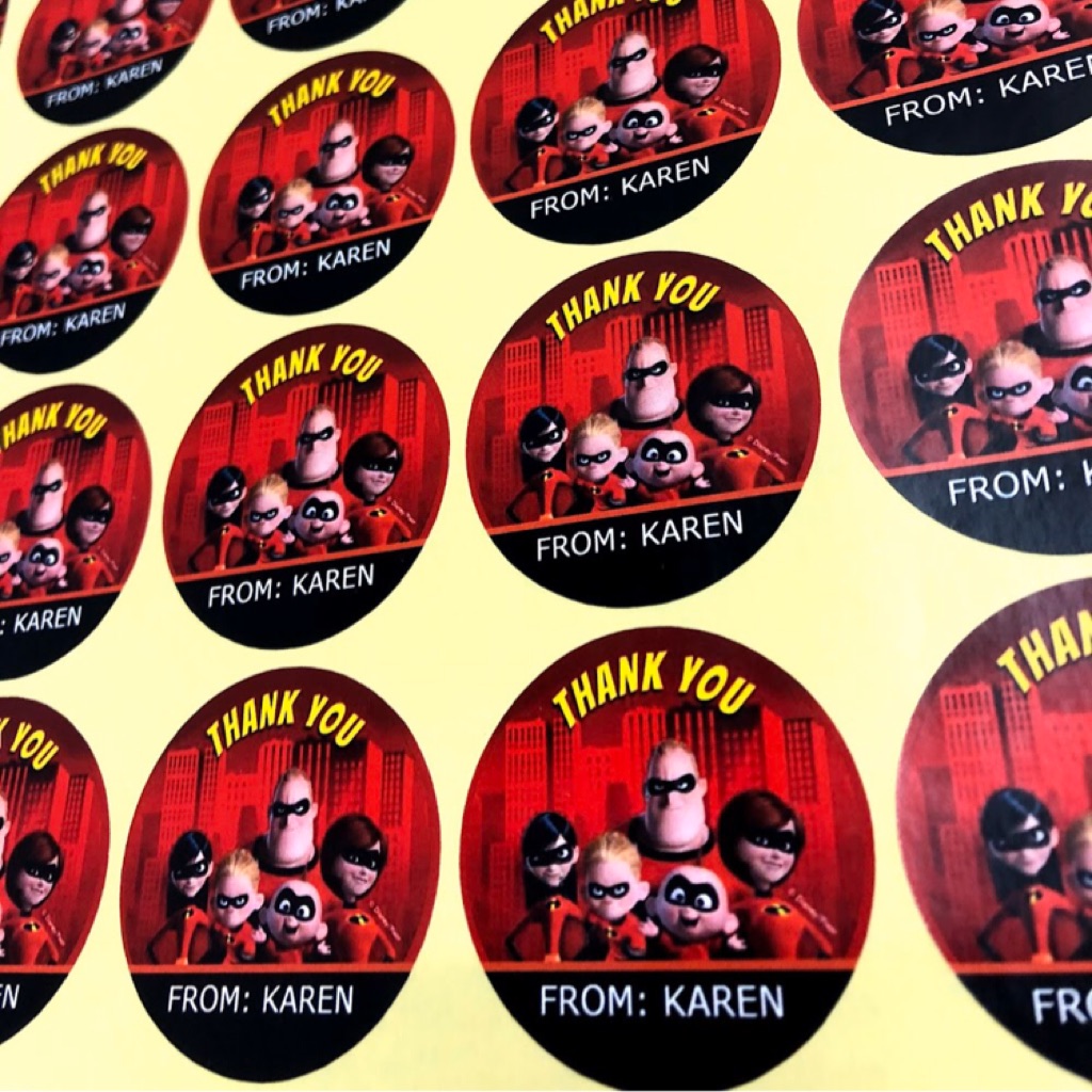 The Incredibles Stickers Gift Tags Personalised | Shopee Singapore