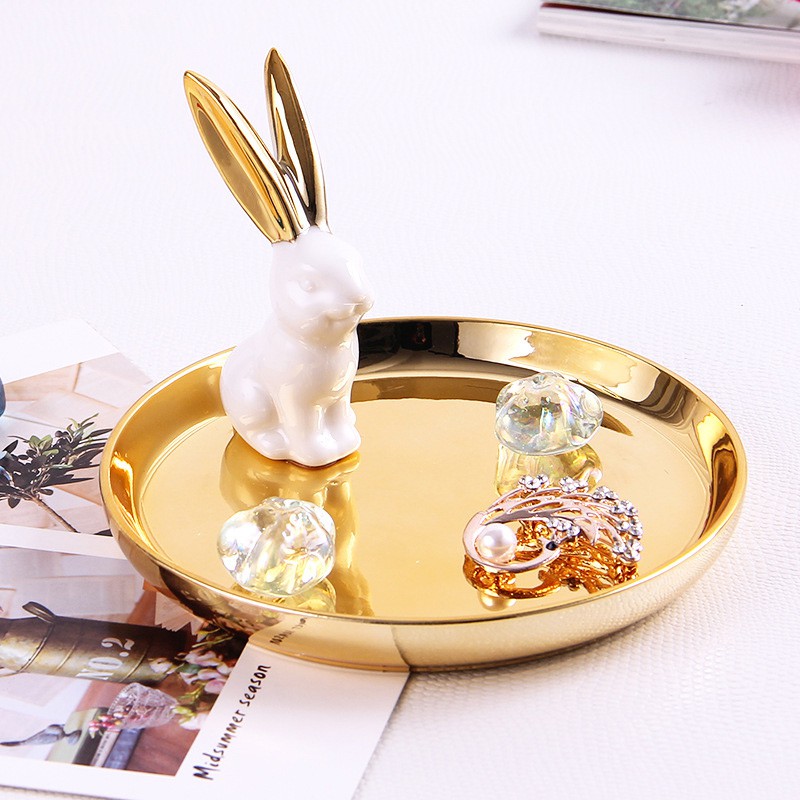 Cocorun Nordic ins Rabbit Jewelry Tray Gold Storage Ceramic