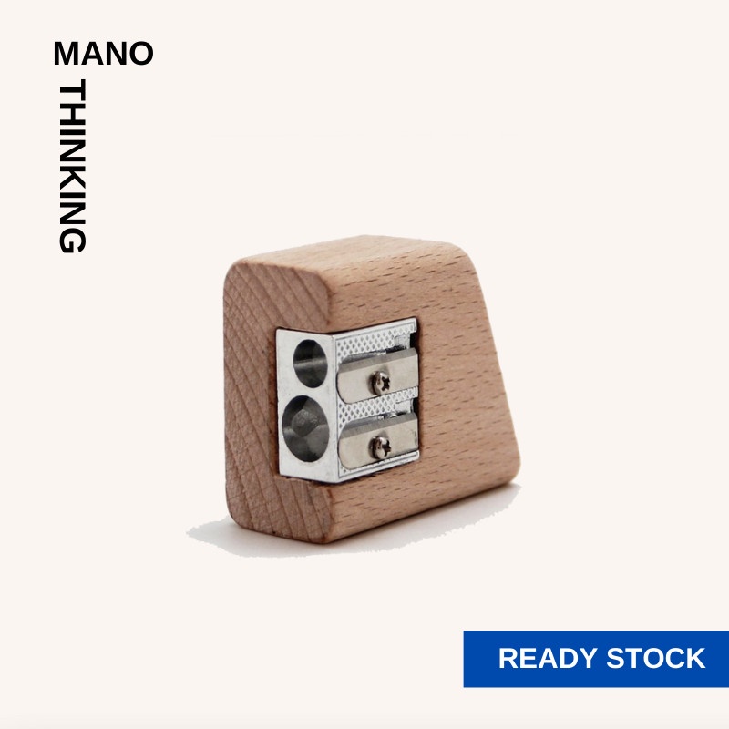 Mano Thinking Double Hole Pencil Sharpener Easy Carry Wooden Frame ...