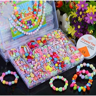 Anneome 1000 Pcs Beads for Bracelets Kids Big Hole Beads Acrylic Beads  Girls DIY Bracelets Beads for Crafts Beads for Kids Craft Beads Kits  Jewelery