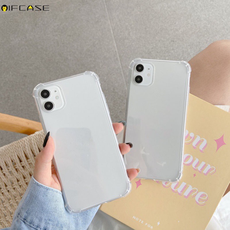 Compatible For iPhone 12 Mini 12 11 Pro Max XS Max XR XS X 7 8 6 6s Plus Case Transparent Clear Shockproof Simple Casing Case Cover