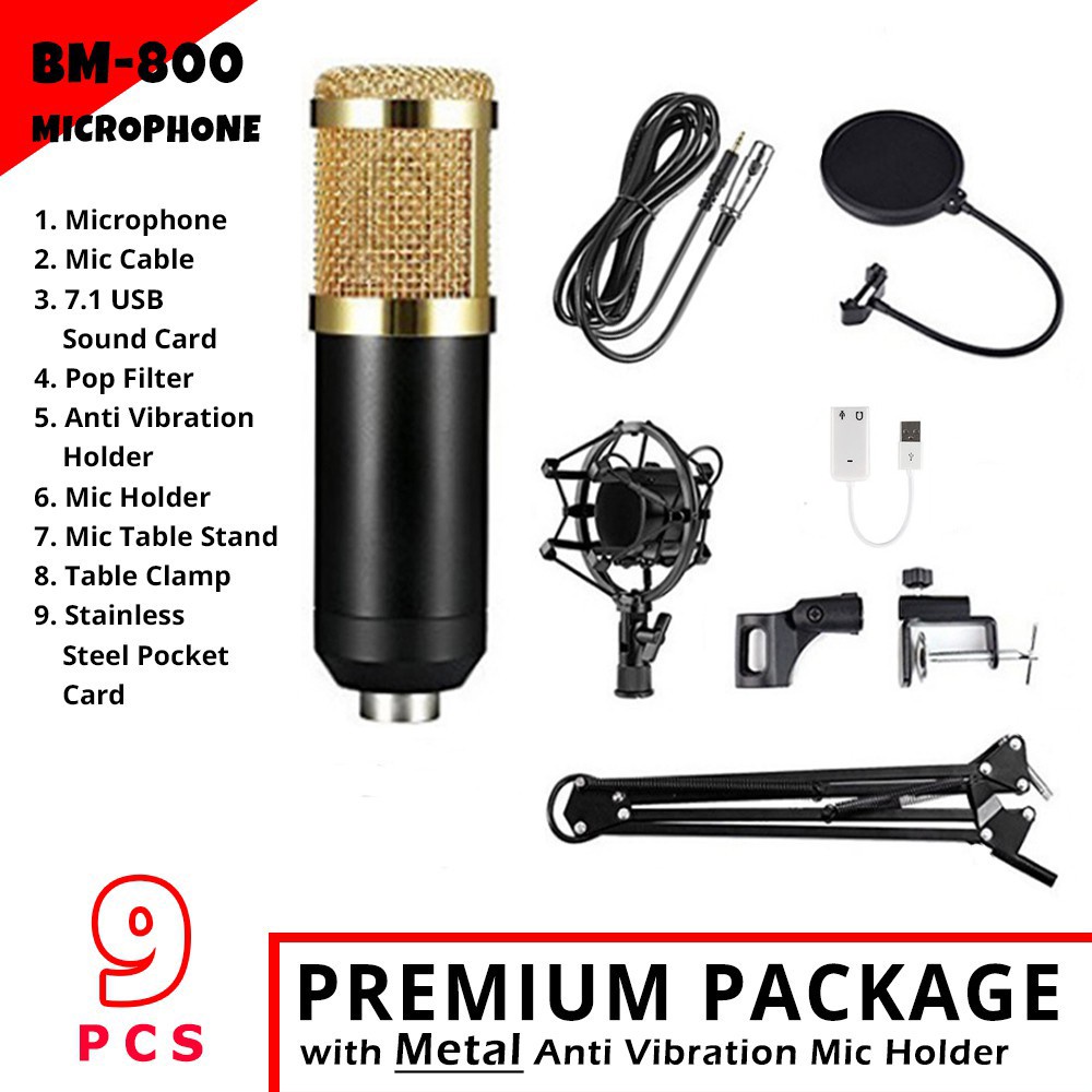 BM800 + V8 Sound Card Studio Recording Set Microphone BM800 Condenser