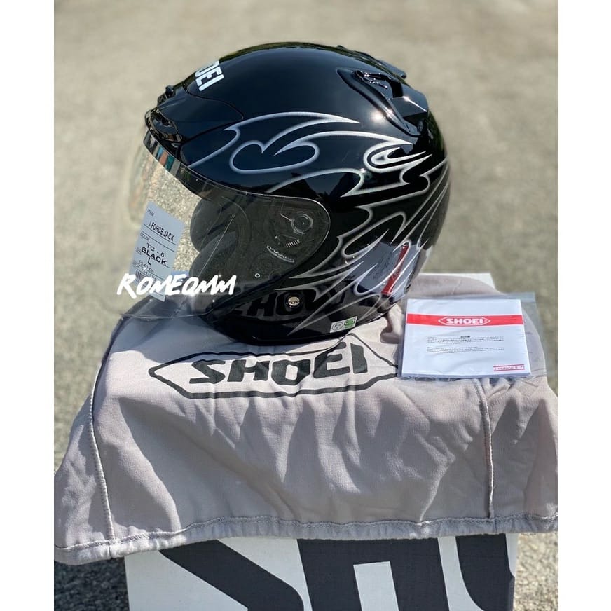helmet shoei jack honda SHOEI JFORCE2 JF2 HONDA JACK API HELMET FULL 1TO1 PREMIUM TANDUK LEKUK  DOUBLE PADDING / FULL SET /Ex5 Helmet y15zr Rxz