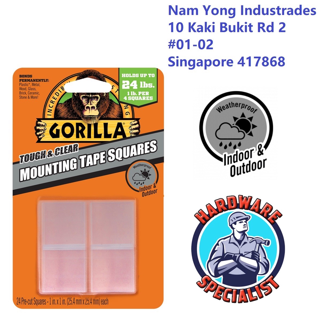 Gorilla Tough & Clear Mounting Tape Squares