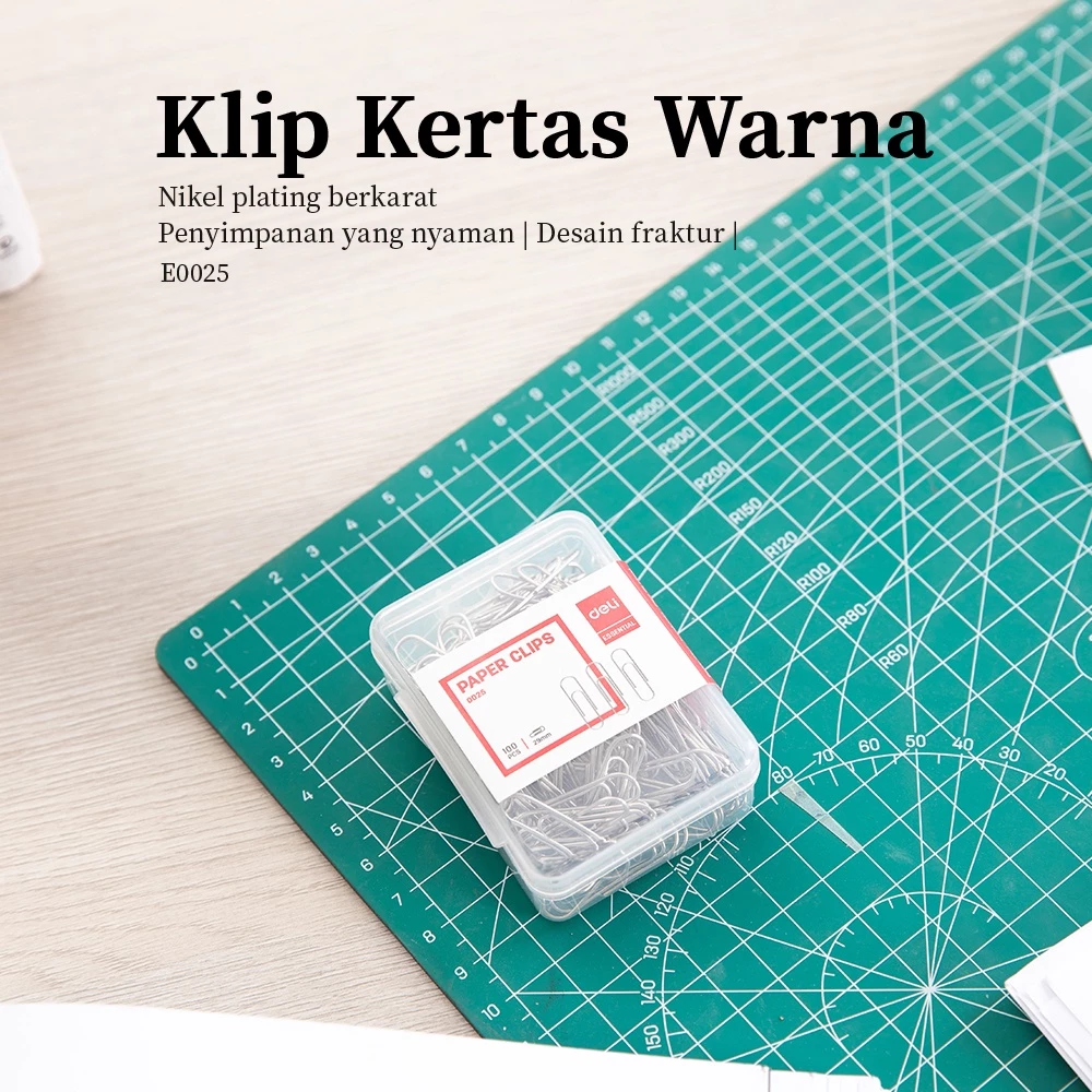 Deli Klip Kertas Paper Clips 29mm 100pcs/box untuk Kebutuhan Kantor E0025 - Gambar 4