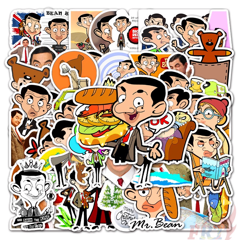 Mr. Bean Series 01 Stickers 50Pcs/Set Rowan Atkinson Waterproof DIY ...