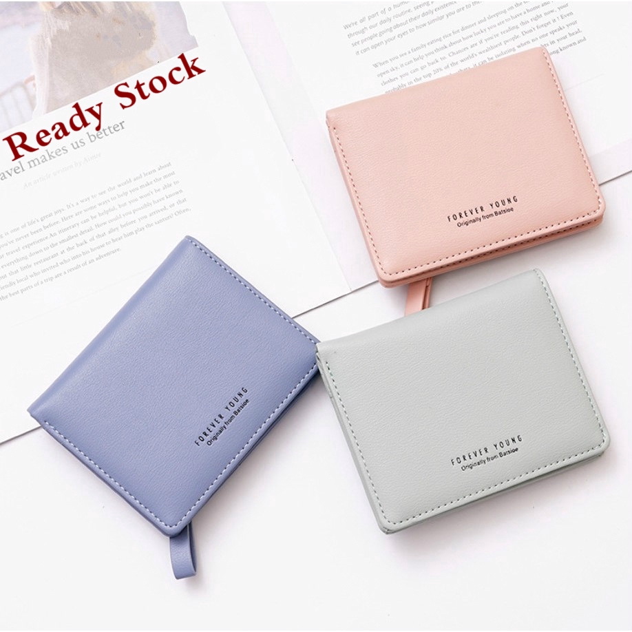 Forever Young Simple Fashion Ultra-Thin Wallet Multi-card Buckle Short Coin  Purse Ladies Short Wallet Student Wallet Wallet Short Wallet Coin Purse  Simple Texture