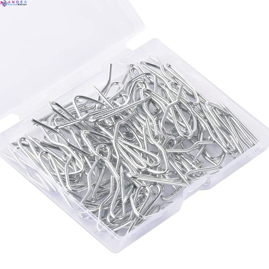 【ANDES】Metal Curtain Hooks, 100curtain Hook Pins, Stainless Steel Hooks ...