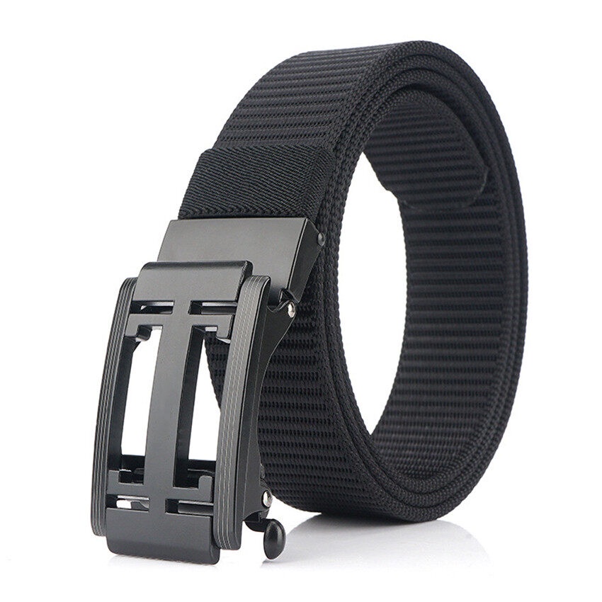 Men Belts Metal Automatic Buckle Belt Nylon Belt | Shopee Singapore