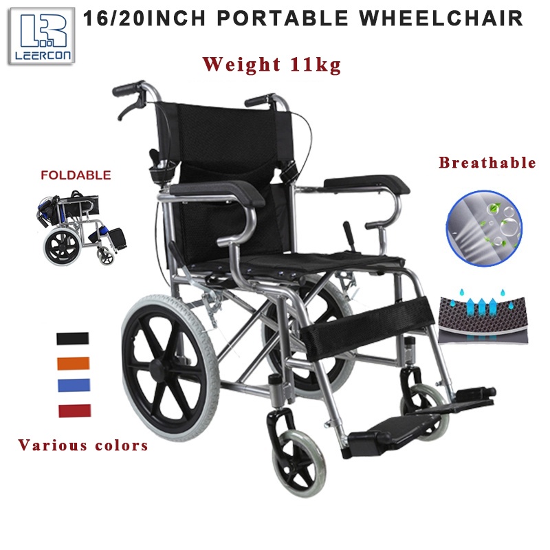 Folding Portable Wheelchair For Elderly Disabled Light Wheelchair ...