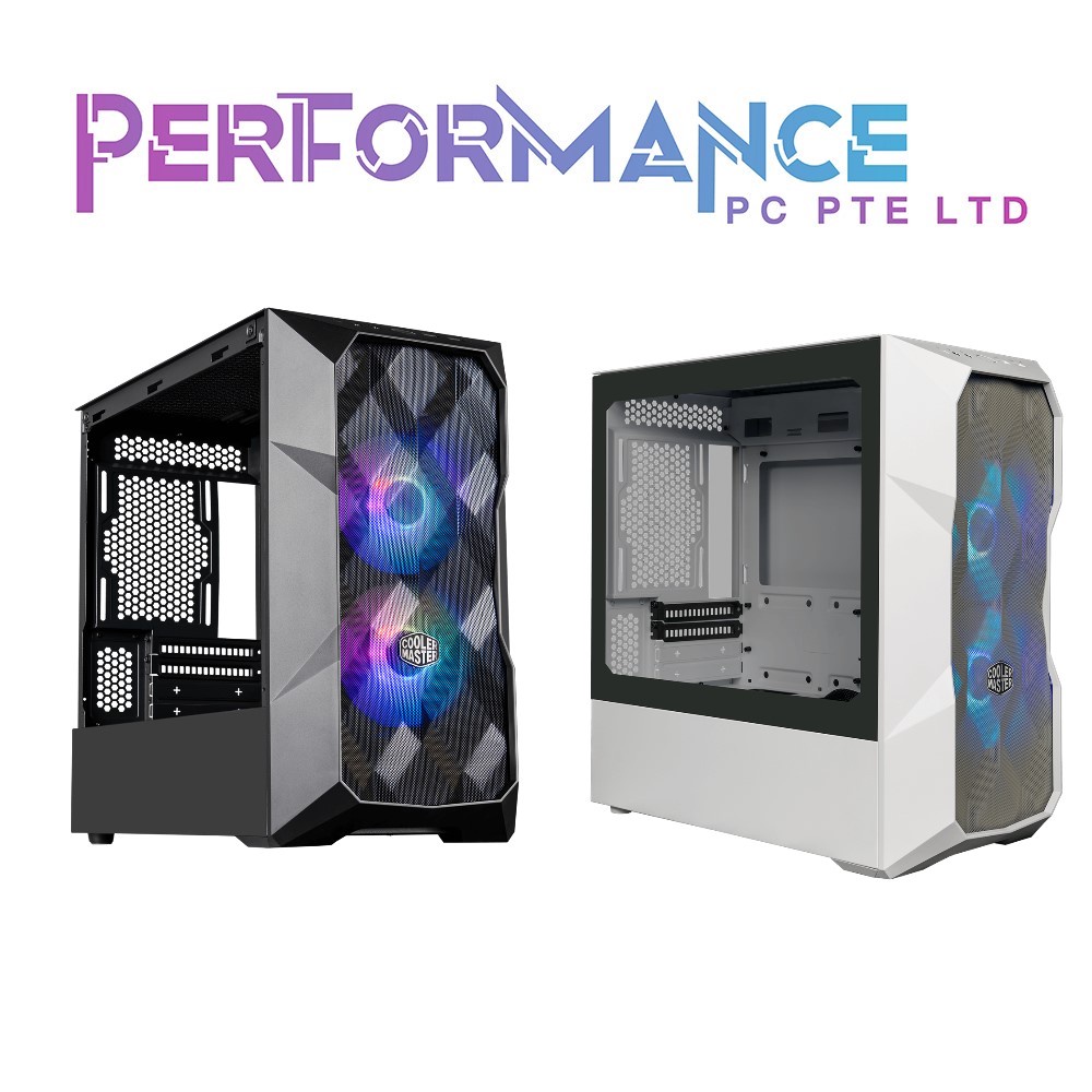COOLERMASTER MASTERBOX TD300 MESH ARGB mATX CASE WHITE/BLACK (2