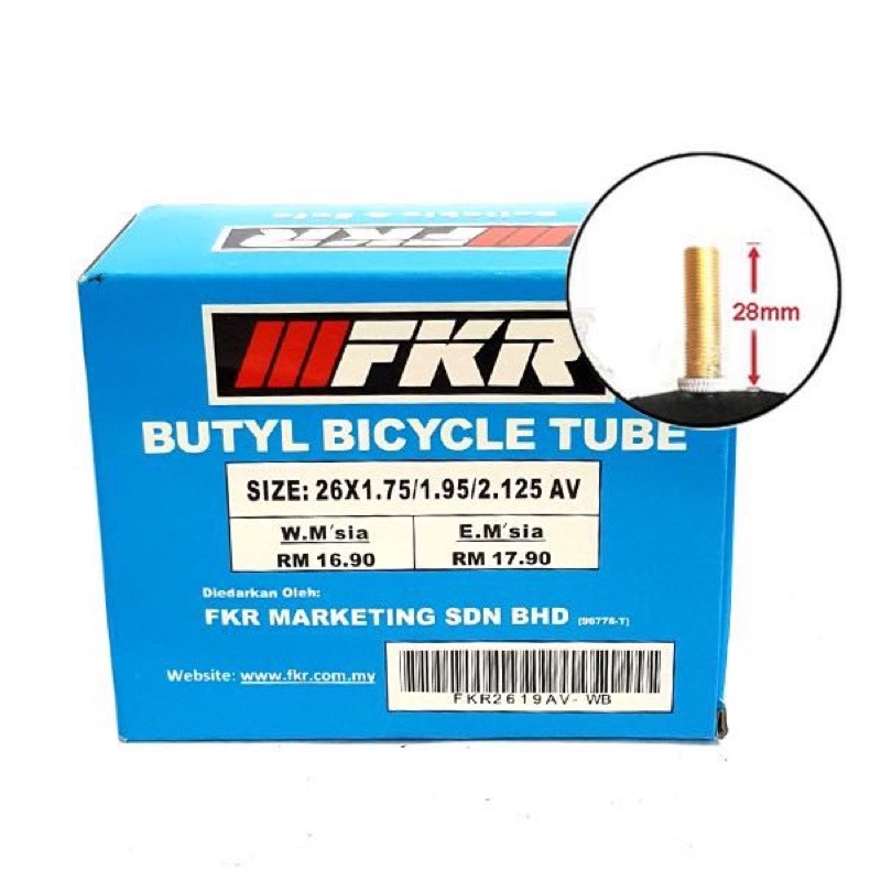 12"16"20" 24" 26" FKR Basikal Tube Bicycle Butyl Inner Tube FKR