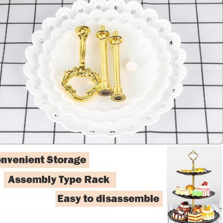 PUTIH Dining Rack Cake Fruit Cake Plate Display Stand CF431 White 0IS