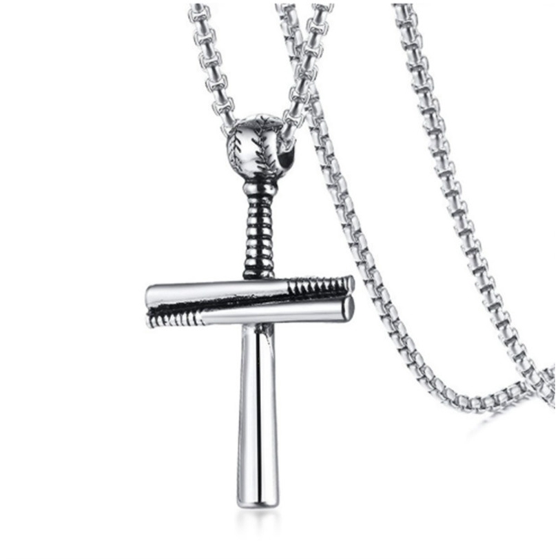 Gold chain with store baseball bat cross