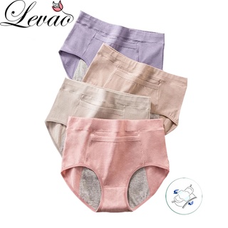 L-4XL Menstrual Period Panties Women Physiological Underwear Leak Proof  Cotton High Waist Female Underpants Briefs Plus Size Multicolor Big Size