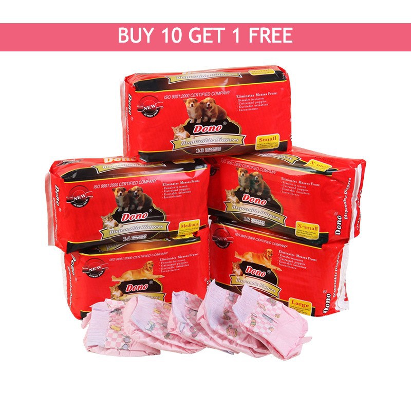 BUY 10 GET 1 FREE DONO Female/Male Dog Diaper Dog Wraps Puppy Diapers