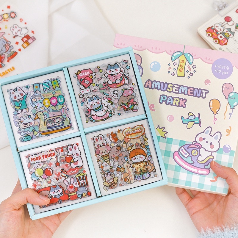 Cute stickers/Box set of 100 cute Amusement Park stickers to decorate ...