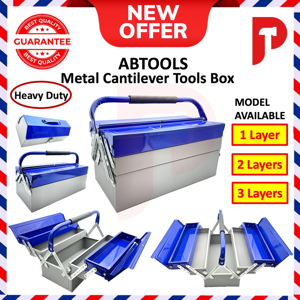 Metal Cantilever Tools Box Heavy Duty Tool Box (1,2,3 Layer) | Shopee ...