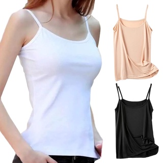 Women Tank Top with Built In Bra Camisole Plus Size S To 6XL Adjustable  Casual Sleeveless Underwear Comfy Sleepwear with Pads - AliExpress