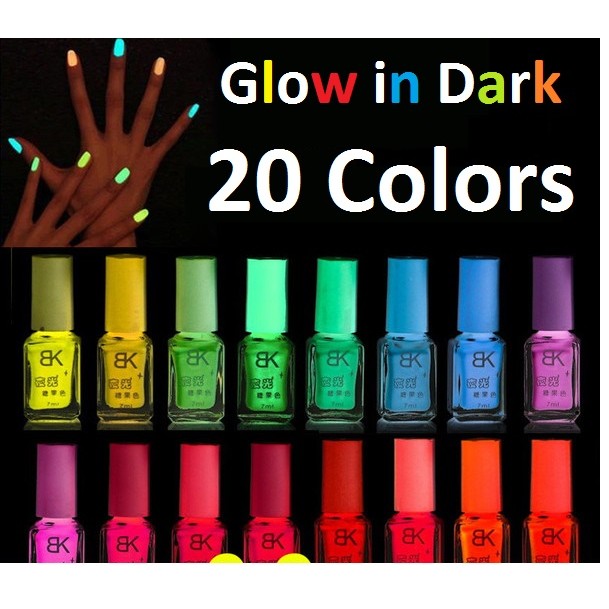 HO055 BK Glow in Dark Nail Polish 20 Colors BUY 10 FREE 1 Shopee