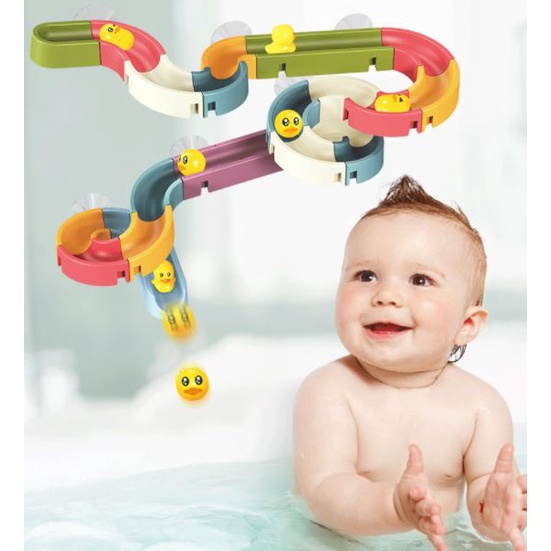 Bath Toy 34pcs Wall Sucking Slideway
